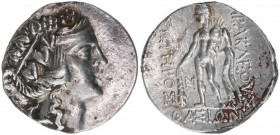 Thrakien Irakleon
Griechen. Tetradrachme 90-75 BC. Kopf des Dionysos - Herkules - vgl. CNG 492,63
16,85g
HGC 6
ss/vz