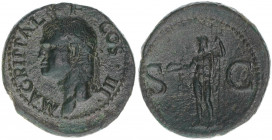 Agrippa 63-12 BC
Römisches Reich - Kaiserzeit. As. S - C
11,35g
RIC 58
ss/vz