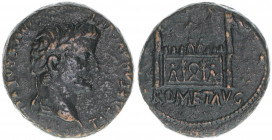 Tiberius 14-37
Römisches Reich - Kaiserzeit. As, ohne Jahr. ROM ET AVG Altar von Lyon flankiert von 2 Säulen - sehr selten
10,24g
RIC 31
ss