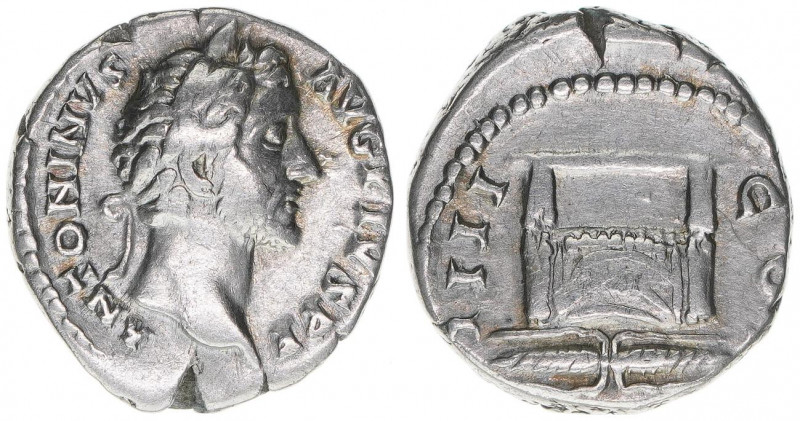 Antoninus Pius 138-161
Römisches Reich - Kaiserzeit. Denar. COS IIII
3,53g
Kampm...