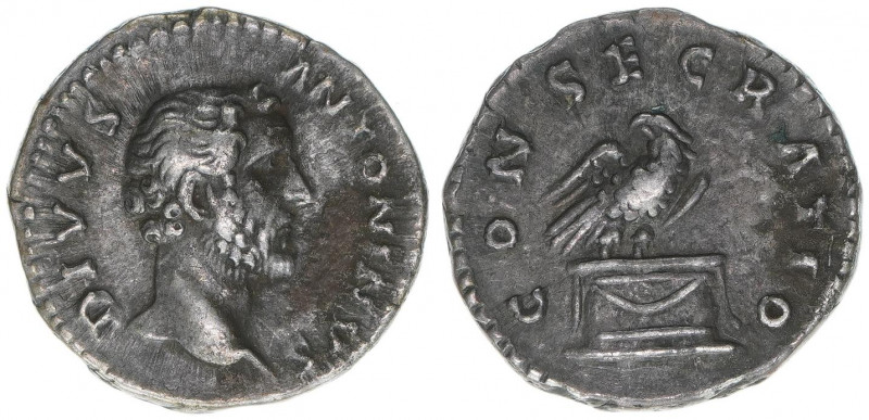 Antoninus Pius 138-161
Römisches Reich - Kaiserzeit. Denar. CONSECRATIO - Divus-...