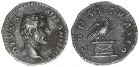 Antoninus Pius 138-161
Römisches Reich - Kaiserzeit. Denar. CONSECRATIO - Divus-Prägung
Rom
3,34g
Kampmann 35.312
ss+