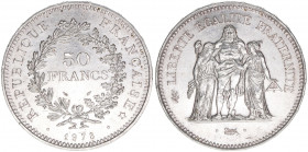 Republik
Frankreich. 50 Francs, 1978. AG900
Silber
29,96g
Schön 237
stfr