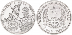 2000 Pesos, 1995
Guinea Bissau. 50 Jahre FAO. Nickel
12,76g
Schön 38
stfr