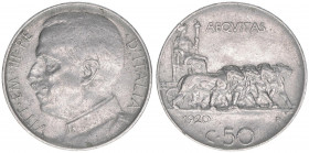 Victor Emanuel III. 1900-1946
Italien. 50 Centesimi, 1920. 5,92g
Schön 62
ss/vz