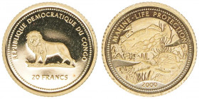 20 Francs, 2000
Kongo. 999. Gold
1,24g
PP