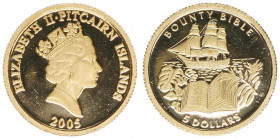 5 Dollar, 2005
Pitcairn Islands. 999. Gold
1,24g
PP