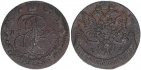Katharina II.
Rußland. 5 Kopeken, 1782 EM. 58,58g
ss+