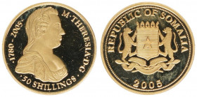 50 Schillings, 2005
Somalia. 999. Gold
1,24g
PP