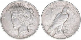 Liberty
Vereinigte Staaten von Amerika. One Dollar, 1923. 26,68g
Schön 137
ss
