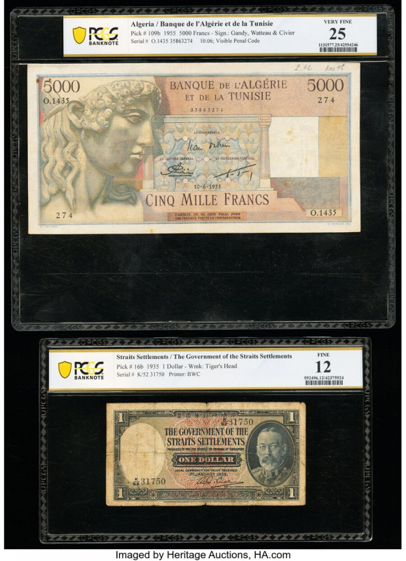 Algeria Banque de l'Algerie et de la Tunisie 5000 Francs 10.6.1955 Pick 109b PCG...