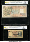 Algeria Banque de l'Algerie et de la Tunisie 5000 Francs 10.6.1955 Pick 109b PCGS Banknote Very Fine 25; Straits Settlements Government of the Straits...