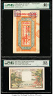 China Kung Chi Chih Pi Private Issue 1 Tiao 1927 Pick Unlisted PMG Extremely Fine 40 EPQ; South Vietnam National Bank of Viet Nam 20 Dong ND (1956) Pi...