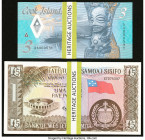 Cook Islands Cook Islands Government 3 Dollars ND (2021) Pick 11a Fifteen Consecutive Examples Crisp Uncirculated; Western Samoa Bank of Western Samoa...