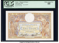 France Banque de France 100 Francs 21.10.1937 Pick 86a PCGS Choice About New 55. 

HID09801242017

© 2022 Heritage Auctions | All Rights Reserved