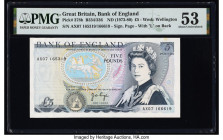 Mismatched Serial Number Error Great Britain Bank of England 5 Pounds ND (1973-80) Pick 378b PMG About Uncirculated 53. A minor stain is noted on this...