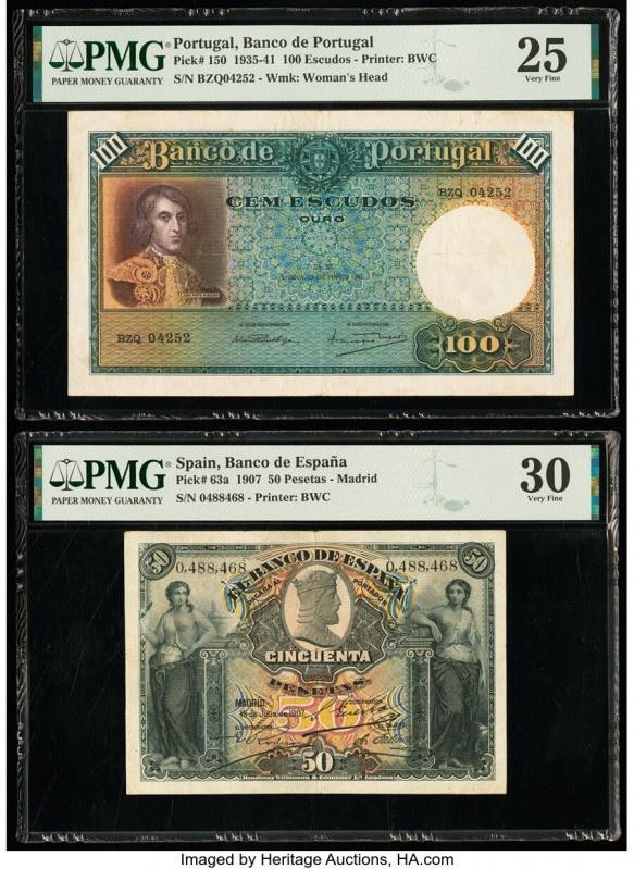 Portugal Banco de Portugal 100 Escudos 13.3.1941 Pick 150 PMG Very Fine 25; Spai...