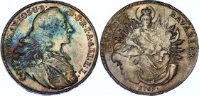 German States Bavaria 1 Konventionsthaler 1769 
KM# 519.1, N# 14906; Silver; Maximilian III Joseph; XF/AUNC, worn die, nice toning.