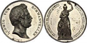 German States Medal of the Epiphany of Bavaria 1850 
Hauser 410, Wittelsbach 2695; Tin 25.18 g., 41 mm.; Ludwig III; Obverse: bust of sculptor Ludwig...