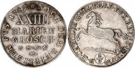 German States Brunswick-Wolfenbüttel 24 Mariengroschen / 2/3 Taler 1789 MC
KM# 1033, N# 27127; Silver; Karl Wilhelm Ferdinand; XF.