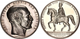 German States Hannover Silver Medal "Ernst August" 1861 (ND) Modern Restrike
Silver (1.000) 24.52 g., 40 mm.; Ernst August 21 September 1861; Officia...