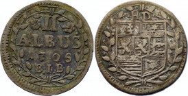 German States Hesse-Darmstadt 2 Albus 1708 BIB
KM# 82; Silver; Ernst Ludwig; VF.