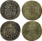 German States Hesse-Darmstadt 2 x 10 Kreuzer 1727 - 1733
KM# 148; Schön# 39; Silver; Ernst Ludwig I; F-VF.