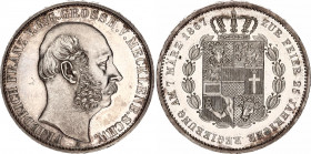German States Mecklenburg-Schwerin 1 Vereinsthaler 1867 A
KM# A311, N# 33444; Silver; Frederick Francis II; UNC, Luster.