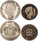 Greece 1/2 - 1 Drachma 1833 
KM# 19, 38; Silver; George I; F/VF.