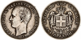 Greece 1 Drachme 1873 A
KM# 38; N# 7224; Silver; George I; Mint: Paris; VF-XF.
