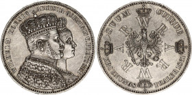 German States Prussia Coronation 1 Taler 1861
KM# 488, N# 16991; Silver; Coronation of Wilhelm and Augusta; XF.