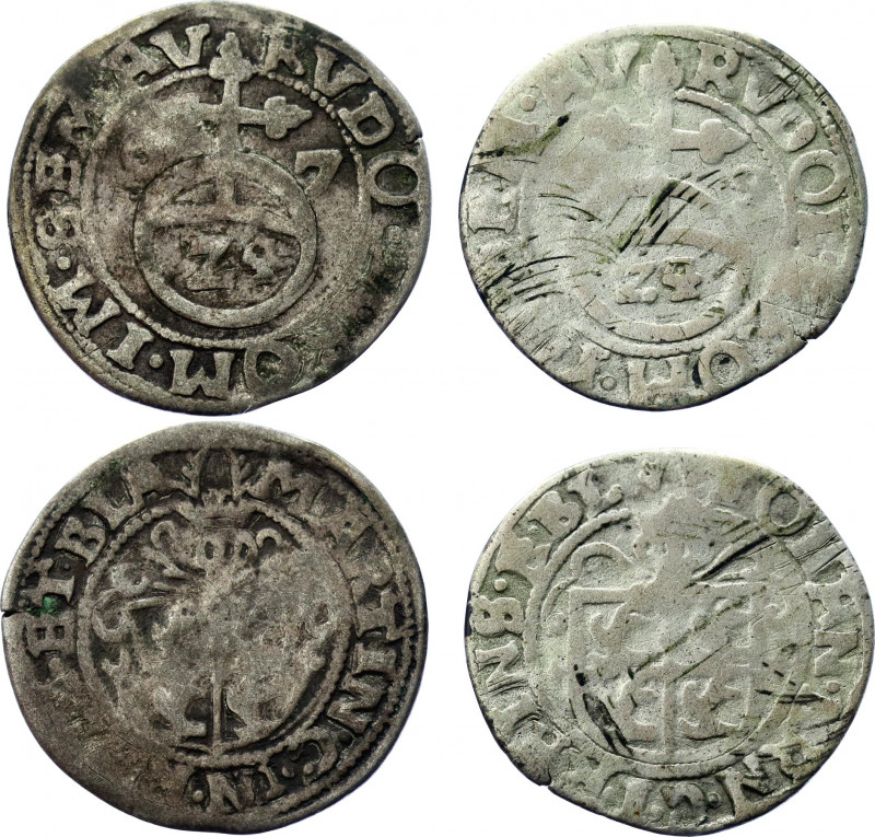 German States Regenstein 2 x 1/24 Taler 1597 - 1599
MB# 27 - 29; Silver; Martin...