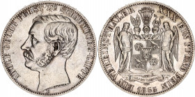 German States Schaumburg-Lippe 1 Vereinsthaler 1865 B
KM# 47, N# 42354; Silver; Adolph I Georg; XF.