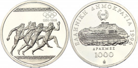 Greece 1000 Drachmai 1996 
KM# 165; N# 52280; Silver., Proof; Centennial of Modern Olympics 1896 - 1996; Four Ancient Runners.