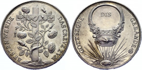 German States Silver Medal Marriage 1691 
Goppel# 1034; Silver 38.35 g., 43 mm.; Obv: GOTT SEGNE DIS GEBAENDE Rev: DAS CREVZ ZVM BESTEN WENDE.