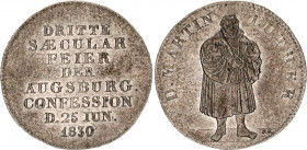 German States Silver Medal Martin Luther 1830 
Whiting 666; Silver 3.33 g., 22 mm.; UNC.