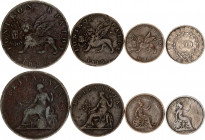 Ionian Islands Lot of 4 Coins 1819 - 1849
KM# 31-32-34-35; Copper & Silver; Very interesting lot with rare coins.