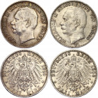 Germany - Empire Baden 2 x 3 Mark 1908 - 1910 G
KM# 280; N# 6716; Silver; Friedrich II; VF/XF.