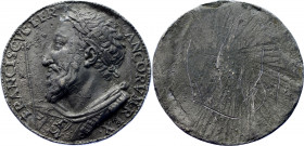Italian States Cast Lead Uniface Medal "François I" 1515 - 1547 (ND)
23.14 g., 40 mm; obverse by Benvenuto Cellini (1500-1571); François I, King of F...