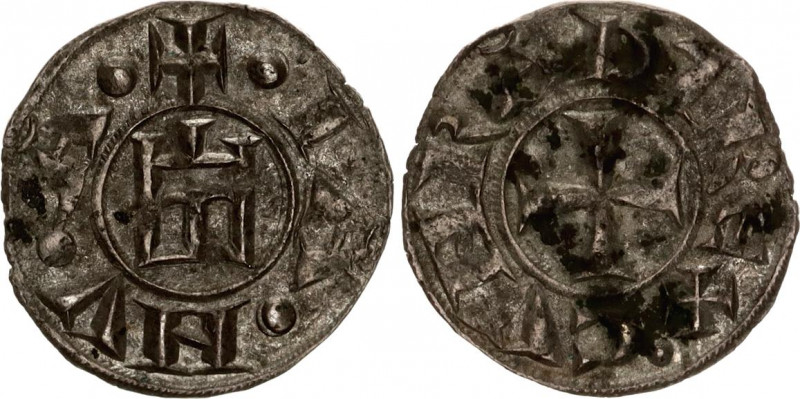 Italian States Genoa AR Denaro 1139 - 1339 (ND)
MIR 16; Biaggi 835; CNI 2/21; S...