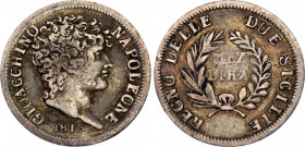 Italian States Kingdom of Napoleon 1/2 Lira 1813
KM# 148; MIR# 444; N# 53752; Silver; Joachim Murat; VF Toned.