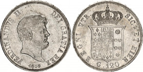 Italian States Kingdom of the Two Sicilies 120 Grana 1855
KM# 370; Dav. 175; N# 18301; Silver; Ferdinando II; XF.