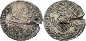 Italian States Papal States 1/12 Scudo 1692 Avignon
Muntoni 126 R; Silver; Innocent XII; VF+.