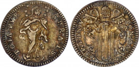 Italian States Papal States 1 Grosso 1753 
KM# 969; N# 84288; Silver; Benedict XIV; XF.