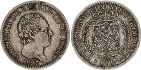 Italian States Sardinia 1 Lira 1827 L
KM# 121.1 C# 103; N# 6102; Silver; Charles Felix; Mint: Torino; VF-XF.