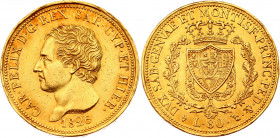 Italian States Sardinia 80 Lire 1826 L
KM# 123.1; Fr# 1133; N# 21496; Gold (.900) 25.80 g.; Carlo Felice; Mint: Turin; AUNC.