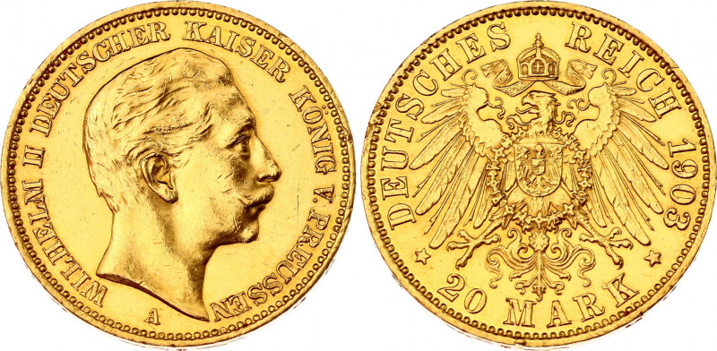 Germany - Empire Prussia 20 Mark 1903 A
KM# 521; J. 252; N# 21444; Gold (.900) ...