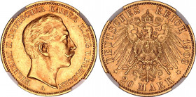Germany - Empire Prussia 20 Mark 1903 A NGC MS62
KM# 521, N# 21444; Gold; William II; UNC, rare condition.
