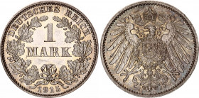 Germany - Empire 1 Mark 1915 J
KM# 14, N# 3412; Silver; Wilhelm II; UNC.