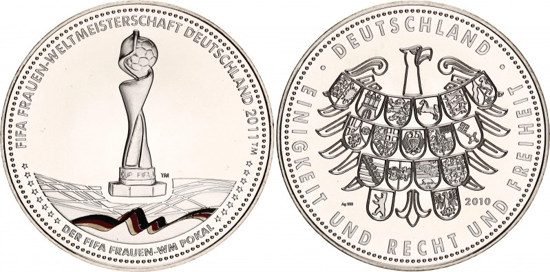 Germany - FRG Silver Medal "FIFA Womens World Cup 2011" 2010 
Silver 14.65 g., ...